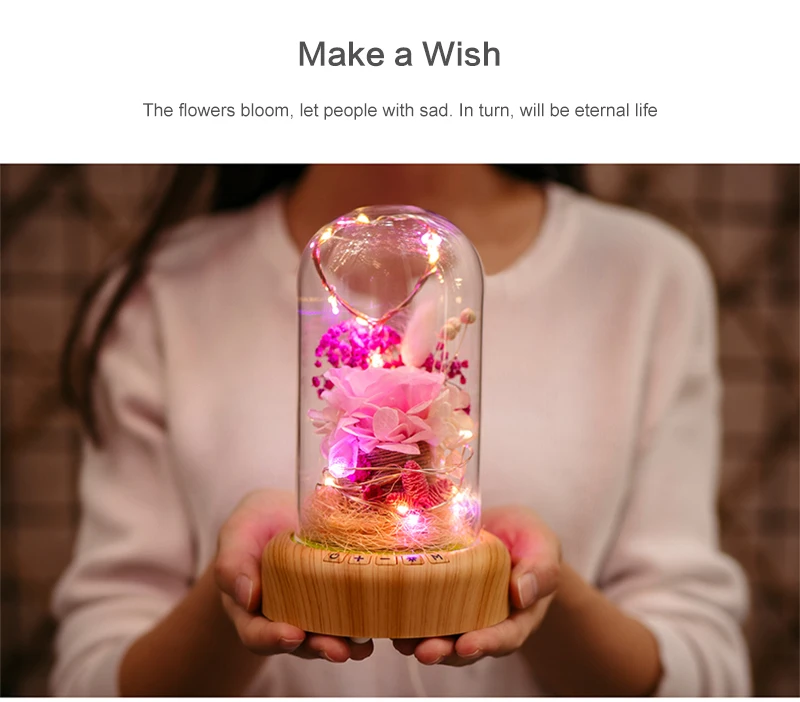 Светодиодный ночной плафоны для ламп dream bluetooth voice Спикер Рождество Ever-fresh flower креативная музыкальная шкатулка перезаряжаемая настольная лампа подарок