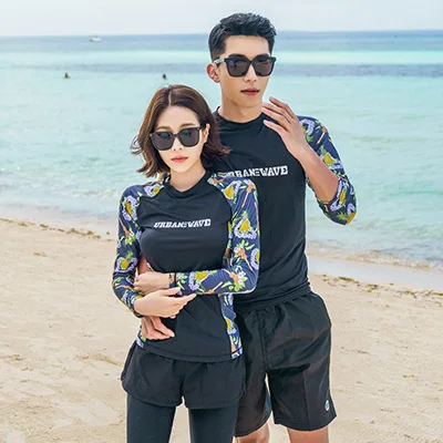 

South Korea Diving Suit Women's Jellyfish Clothing Sun-resistant Snorkeling Long-sleeved Swimsuit Joint Split Type Set Couples M