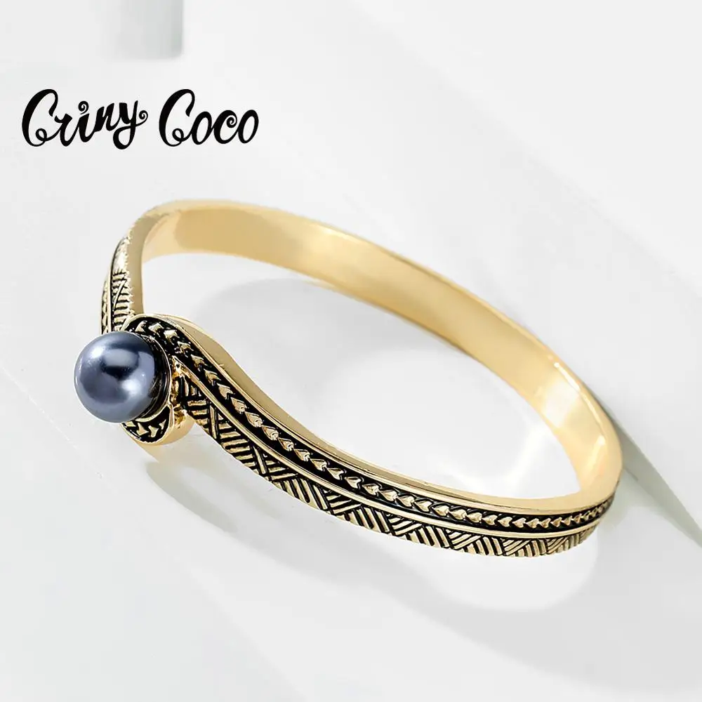 Женские Гавайские браслеты Cring Coco роскошные брендовые черные эмалевые дизайнерские позолоченные в стиле