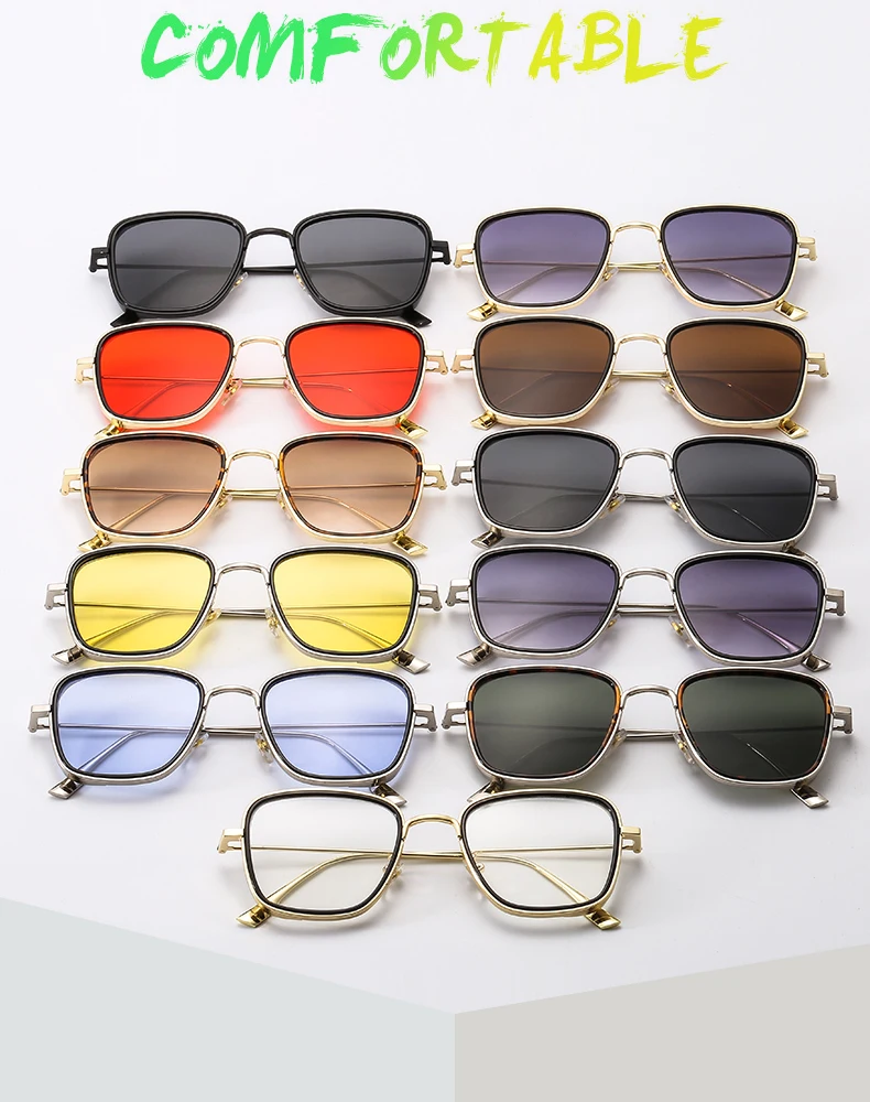 LongKeeper Steampunk Square Sunglasses Men Retro Vintage Design Sun glasses Brand Designer Gafas de Sol Hot