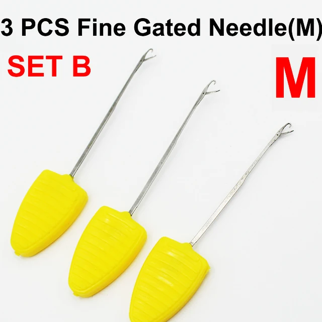 3PCS-Set B 3 шт. инструменты для ловли карпа такелажные иглы для приманок крючком Стрингер иглы Бойли сверла иглы для рыбалки приманки снасти - Цвет: 3PCS-Set B