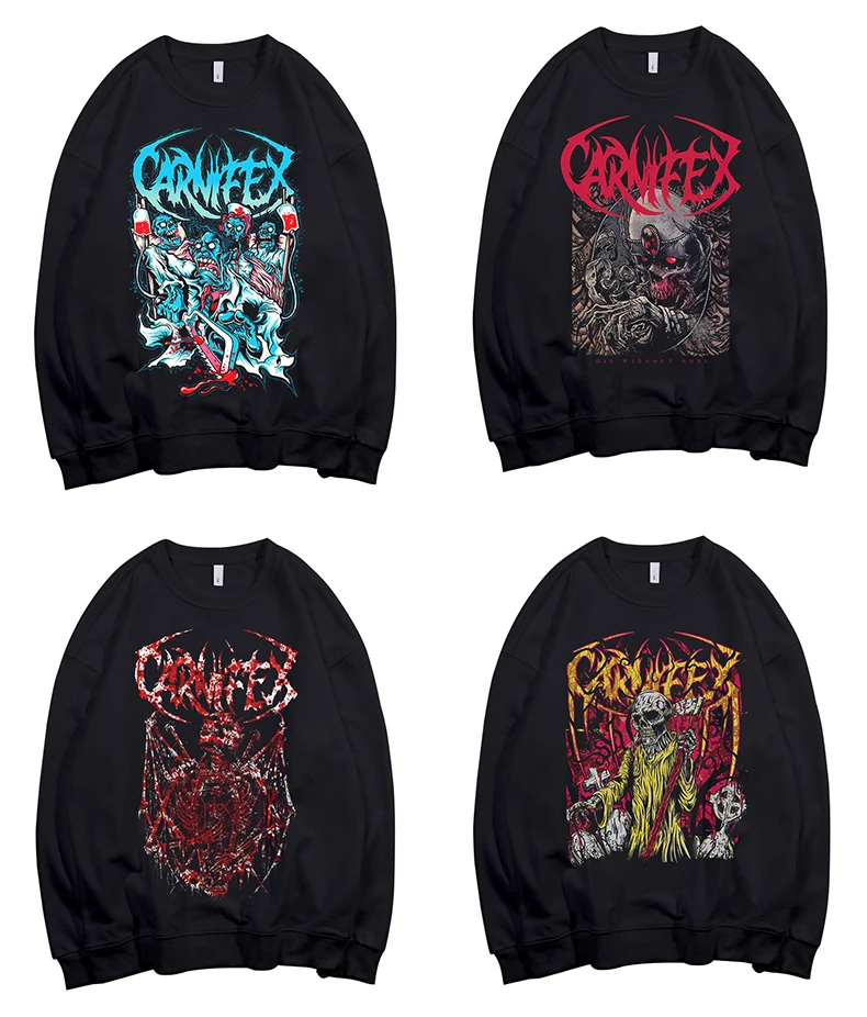 6 Дизайнов череп deathcore Carnifex Pollover Толстовка Рок толстовка панк sudadera уличная флисовая верхняя одежда тяжелый металл