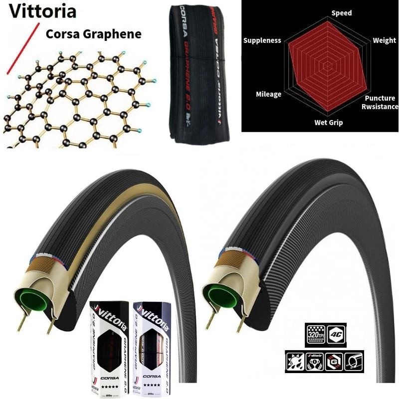 Vittoria Corsa 2,0 Graphe G+ 700C* 23C-25C(320TPI) шины для шоссейного велосипеда clincher, шины для велосипеда, подходят 700C chincher rim