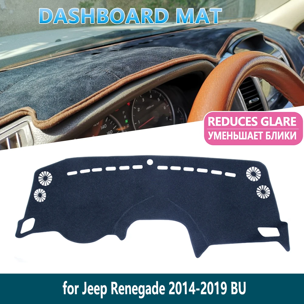 

Для Jeep Renegade 2014 ~ 2019 BU Trailhawk 2015 Противоскользящий коврик для приборной панели коврик для внутреннего солнцезащитного тента приборная панель автомобильные аксессуары