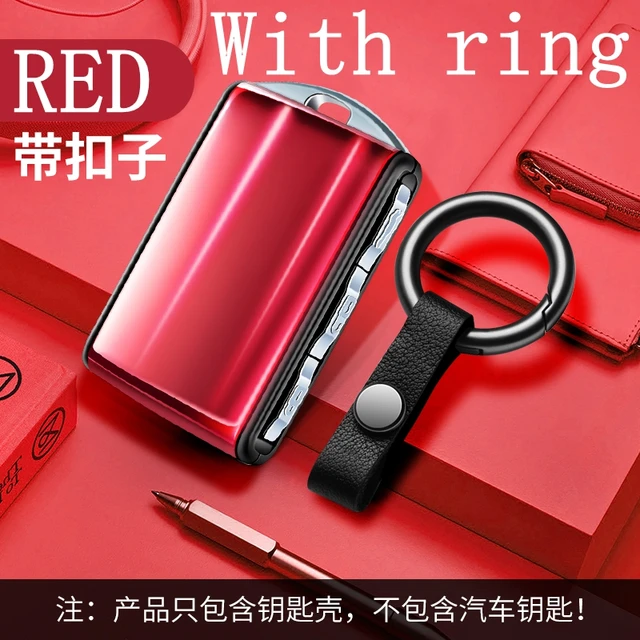Environmental Protection Resin Key Case Shell Cover For Volvo S90 XC90 XC40 XC60 T5 T6 T8 V90 Polestar 2 Car Auto Accessories RED WITH RING