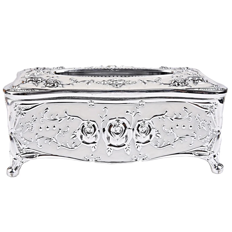Style A Silver white Акриловая прямоугольная коробка для салфеток Универсальная роскошная Европейская бумажная стойка аксессуары для офисного стола домашний офис KTV отель автомобильный чехол для лица - Цвет: Style A Silver white