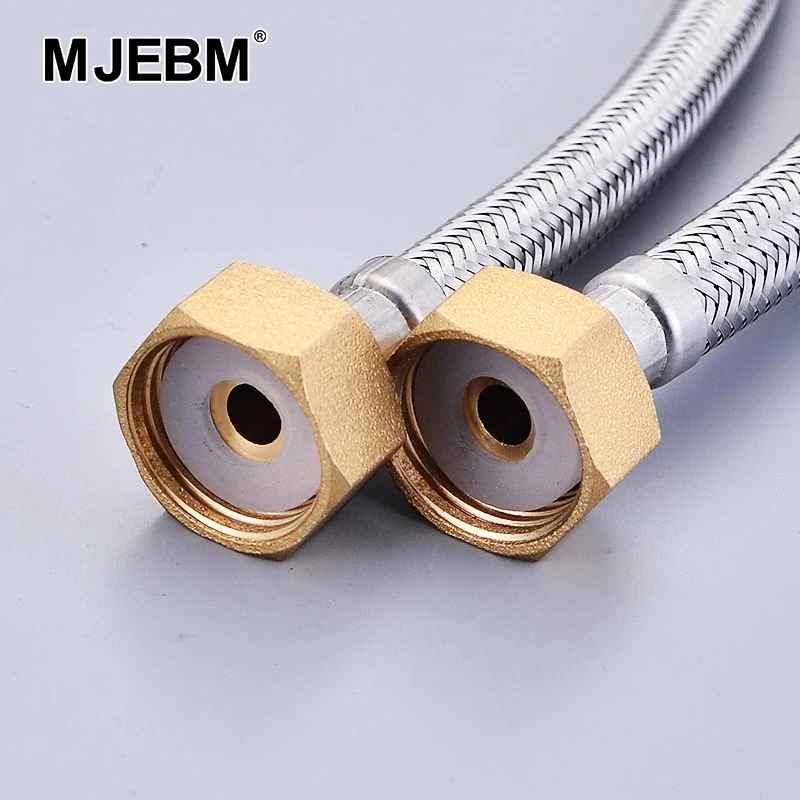 

MJEBM New Basin Dish Hot And Cold Water Inlet Pipe Pointed Hose Long Rod Steel Wire Explosion-Proof Metal Plumbing Hoses
