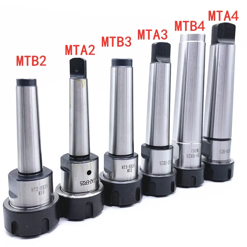 Spring collet tool holder collet chuck lathe tool holder spring collet chuck collet chuck holder lathe tool morse taper adapter collet block holder ER25 Spring Clamps 9PCS MT2 ER25 M12 1PCS Wrench 1PCS Collet Chuck Morse Holder Cone For CNC Milling Lathe tool