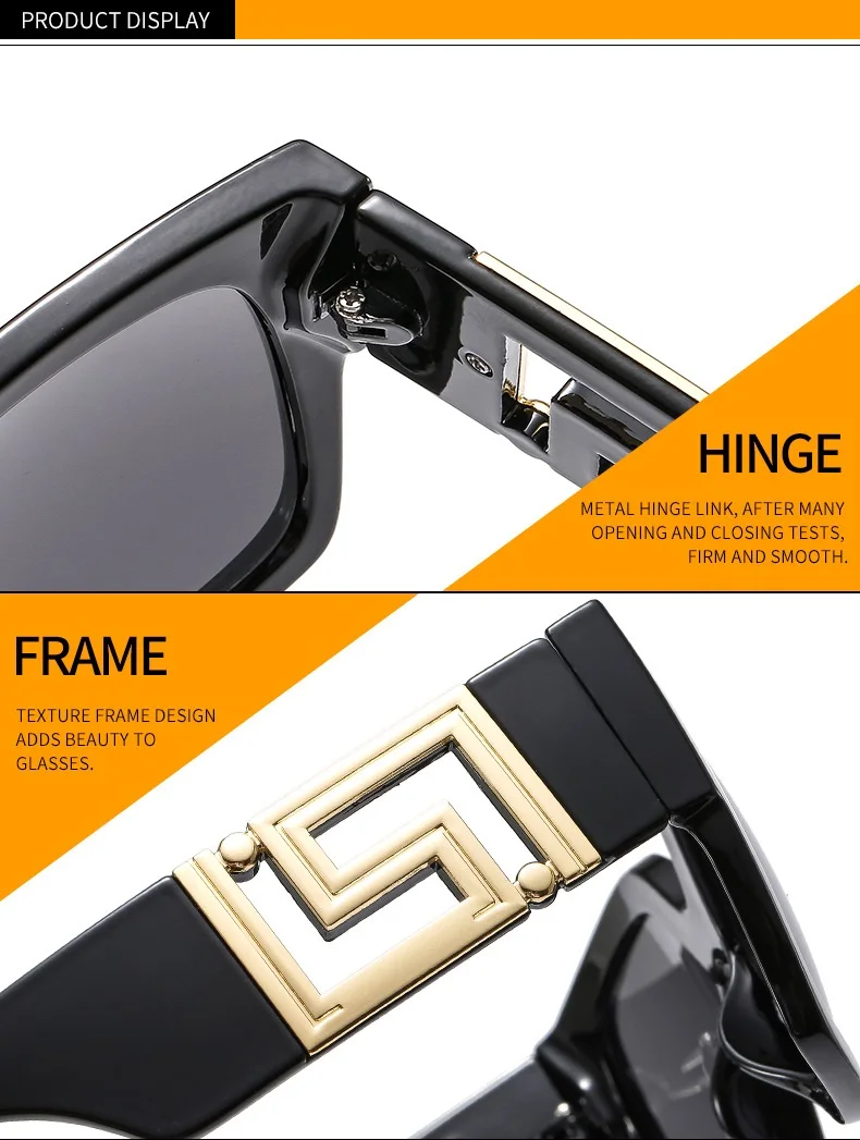 2021 New Fashion Brand Square Sunglasses For Women Vintage Oversized Graident Cat Eye Sun Glasses Female Black Leopard Men Shade big sunglasses for women