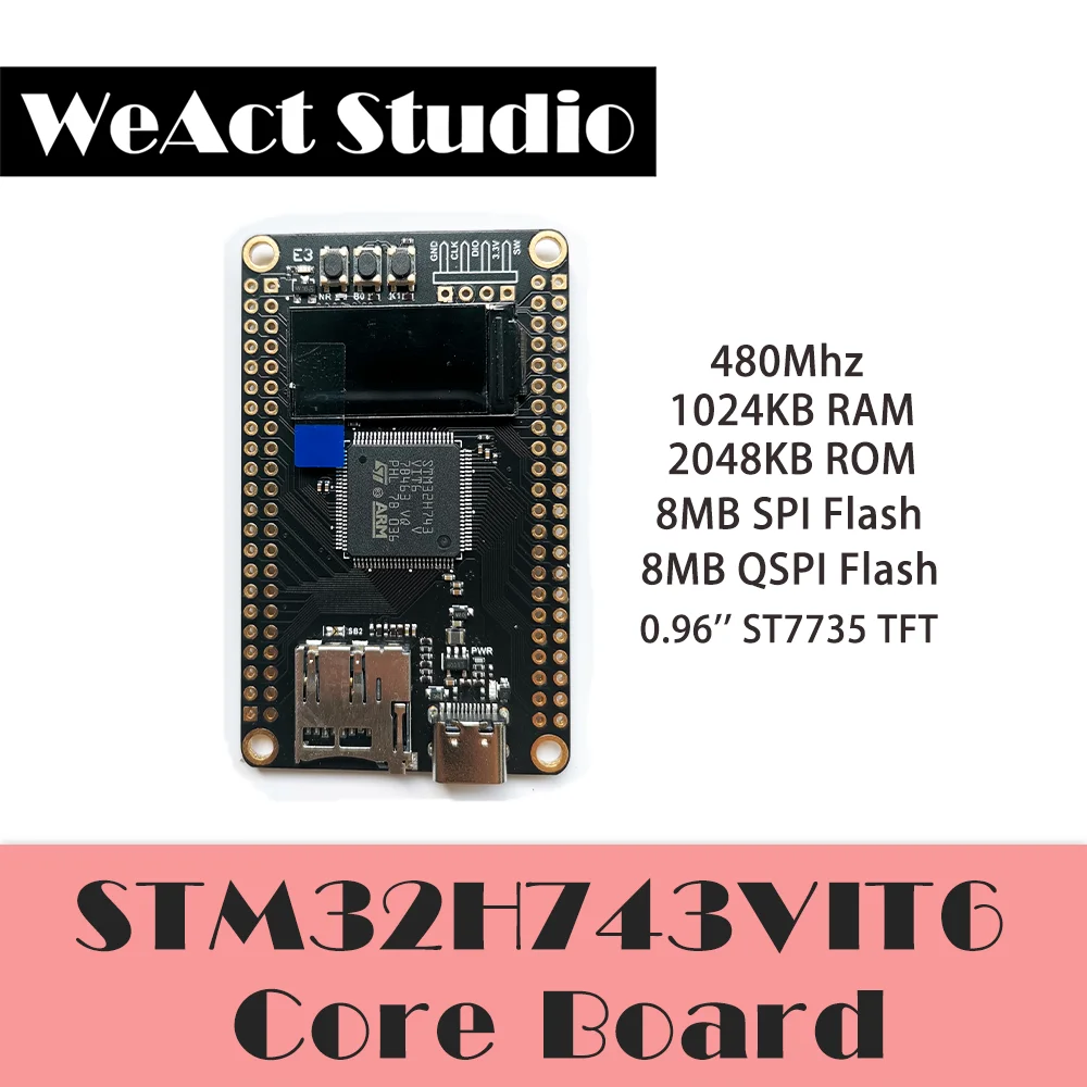 Макетная плата WeAct STM32H7 STM32H743 STM32H743VIT6 STM32 совместимая с Openmv|Демонстрационные