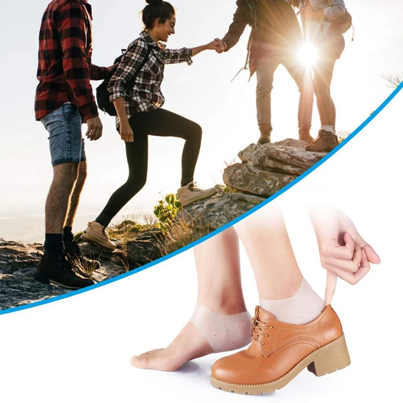 2Pcs Moisturizing Gel Heel Thin Socks Silicone Feet Care Socks with Hole Cracked Foot Skin Care Protectors Foot Care Tool