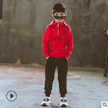 

Boys Sports Clothing Set 2019 New Spring/Autumn Kids Clothes Children's Active Leisure Sets 3 Print Letter Colors Size4-14 ly433