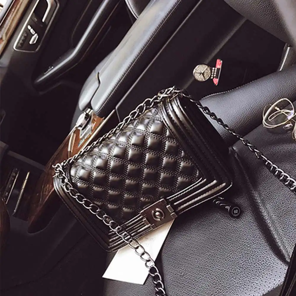 Женские сумки, роскошные женские сумки, дизайнерские винтажные сумки на плечо с цепочкой, вечерняя сумочка-клатч, женская сумка-мессенджер через плечо - Цвет: Black