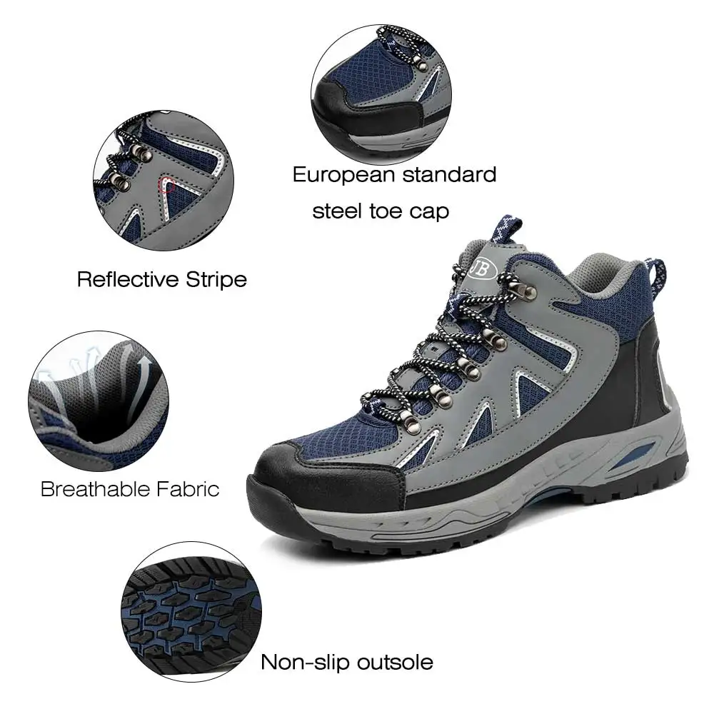 SUADEEX Men Boots Work Security Steel Toe Cap Safety Work Shoes For Male Anti-smashing Piercing Indestructible Shoes 35-48