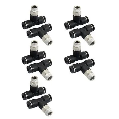 

10 Pcs 1/8" PT Male Thread 4mm One Touch Push In T Joint Quick Fittings