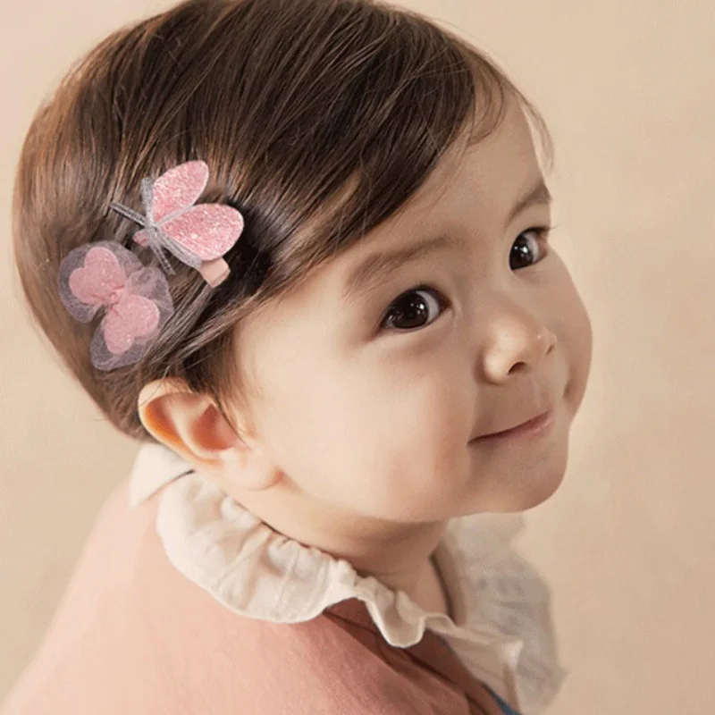 Hair Pin 2 Pcs Cloth Baby Girls Bow Headdress Cute Bangs Baby Side