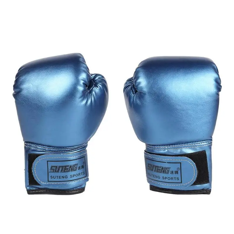 2 шт Детские Боксерские перчатки боксерские тренировка, Бой перчатки кожаные детские спарринг кикбоксинговые перчатки Муай Тай тэквандо перчатки - Цвет: Синий
