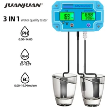 PH-2981 Online Multi-parameter 3 in 1 PH/TEMP/EC Meter PH Tester Water Quality Tester EC Detector Conductivity Monitor for Pool