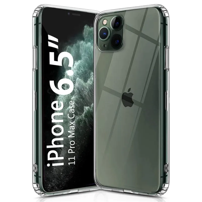 

Shockproof Transparent Silicone Phone Case For iPhone 11 Pro MAX X XS XR XS 6 6S 7 8 Plus Clear protection Back Cover Bumper