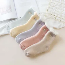 Осень-зима, новинка, женские носки, милые, с вышивкой, теплые, бархатные, толстые, домашние носки-тапочки, модные, толстые, носки для сна