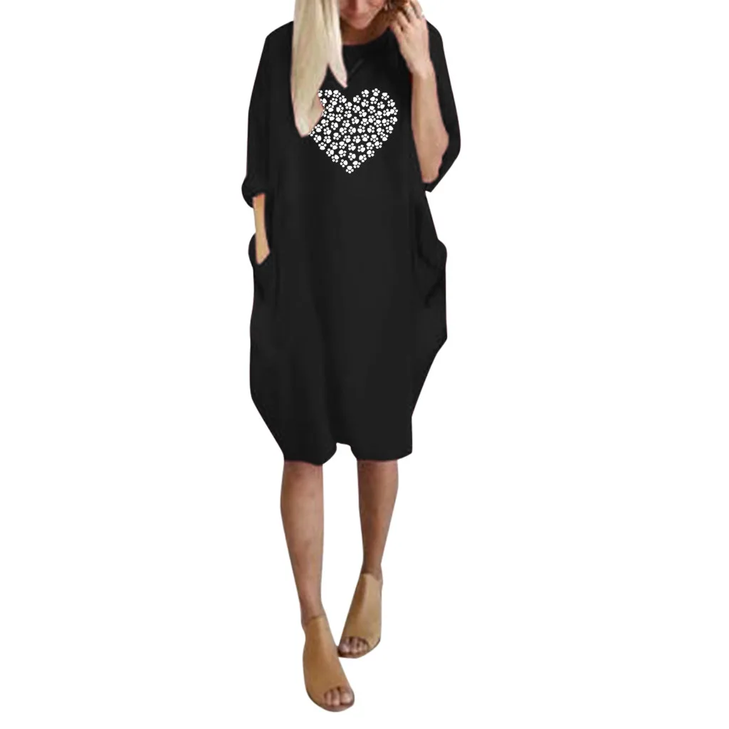 Платье Женское vestidos на Хэллоуин S-3XL noche vestidos de платье Летнее femme ropa mujer shein длинный рукав с принтом платье Z4