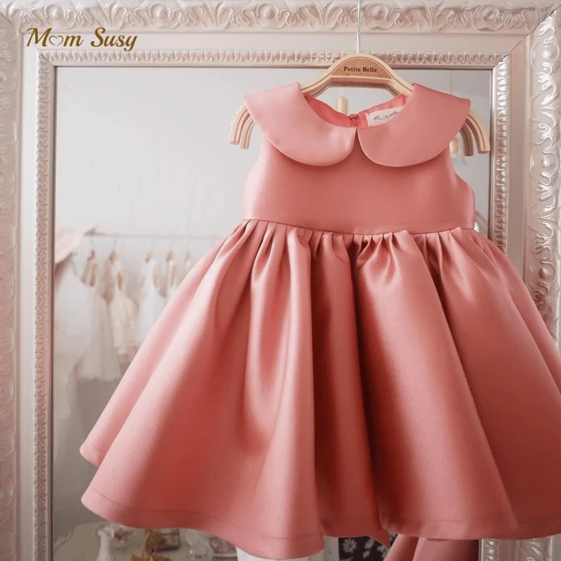 short white birthday dress Newborn Baby Girl Birthday Party Dress Tutus Newborn Princess Clothes, A / 6-9M main image 1
