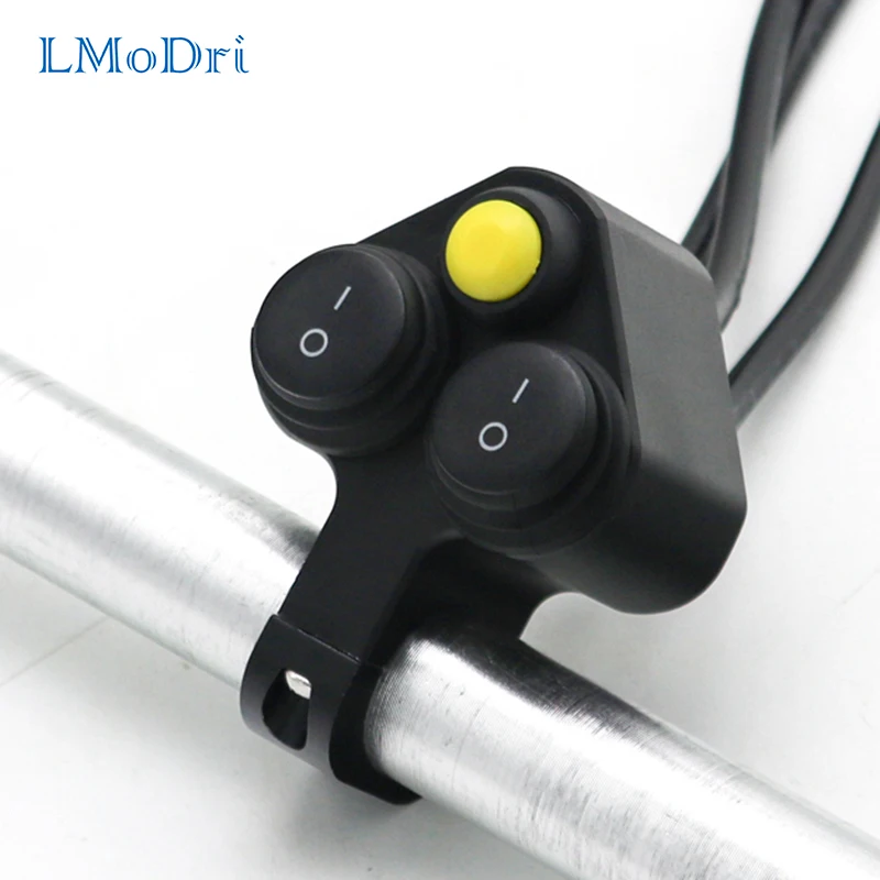 LMoDri Universal Aluminium Motorcycle Handlebars Switch 22mm 12V Handlebar On Off Button Fog Brake Light Headlight | Автомобили и