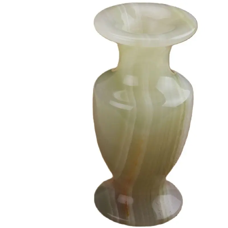 

Natural jade vase ornaments jade belt pretty color vase Home Furnishing craft gift ornaments
