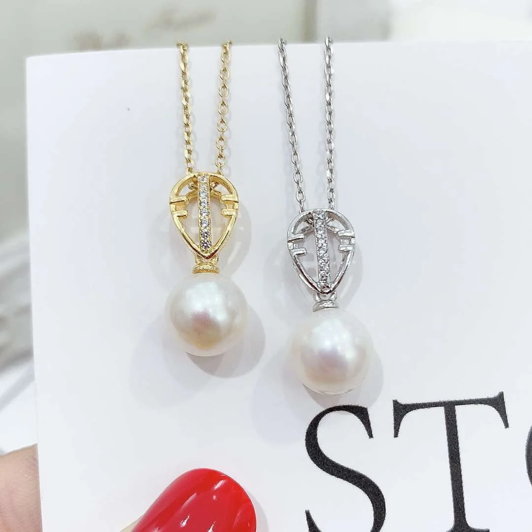 

Butterfly Home Ryjs21e21abi New Products Pipa Pendant S925 Silver 8-9 near round Glare Virgine Pearl Send Chain