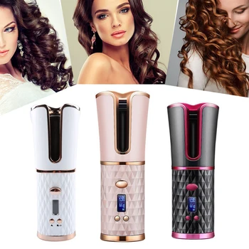 

NEW Automatic Hair Curling Roller Cordless Hair Curler Ceramic Professional Rechargeable Curling Iron Auto Hair Waver Roller