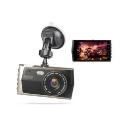 Caméra Dvr Hd 4 pouces 1080p avec capteur G, double caméra pour voiture, surveillance du stationnement, détection de mouvement, Dashcam 