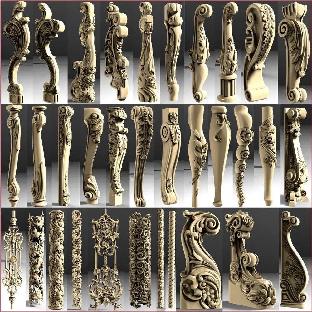 105 шт. Декоративные ножки и Columnss 3D STL модели для ЧПУ 4 оси гравер Carvingbed рельеф для ЧПУ маршрутизатор Aspire Artcam 105 шт. Декоративные ножки и Columnss 3D STL модели для ЧПУ 4 оси гравер Carvingbed рельеф для ЧПУ маршрутизатор Aspire Artcam