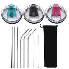 3 шт. замена крышки+ 6 шт. Нержавеющая сталь Соломинки+ 2 шт. щеточка для чистки+ 1 шт. чехол совместимый для Yeti 20/30 унций чашки