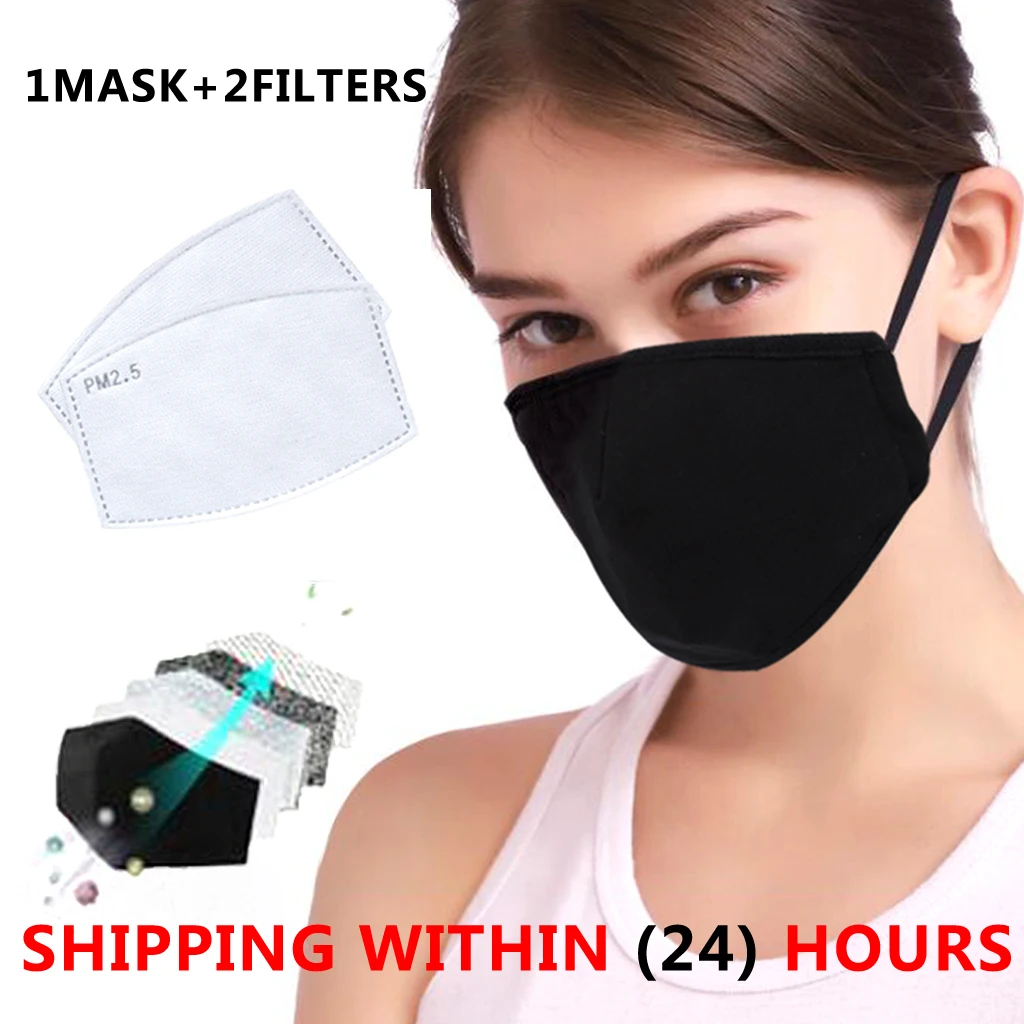 

Soft And Breathable Reusable PM2.5 Respirator Face Mask Mouth Dust Haze Anti Pollution With 1 Pcs Smoke Mask with 2 Filters