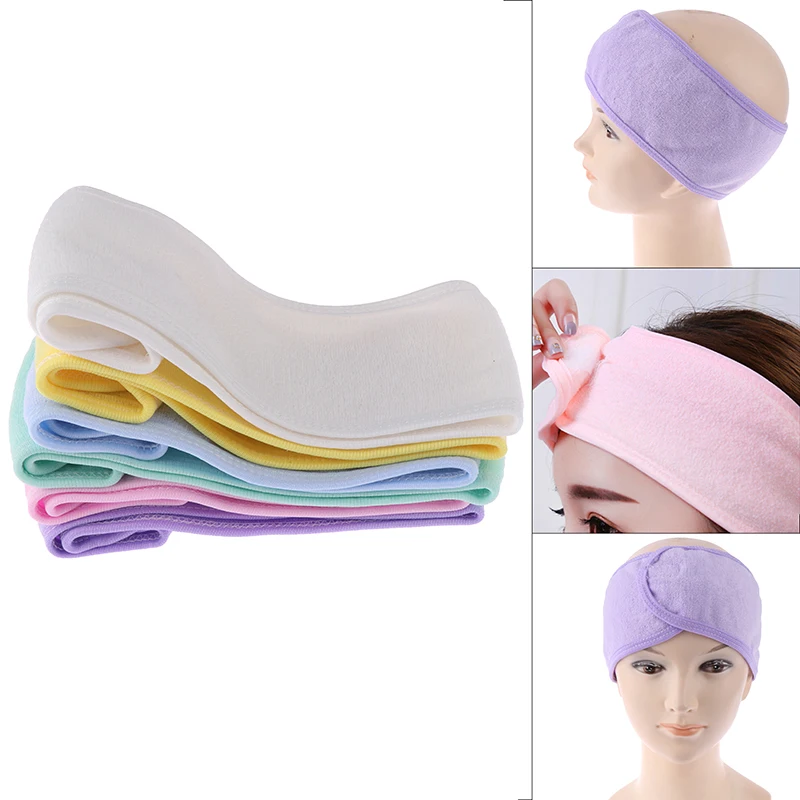 Premium Adjustable Soft Towelling Hair Turban Head Band MakeUp Facial Salon Spa 