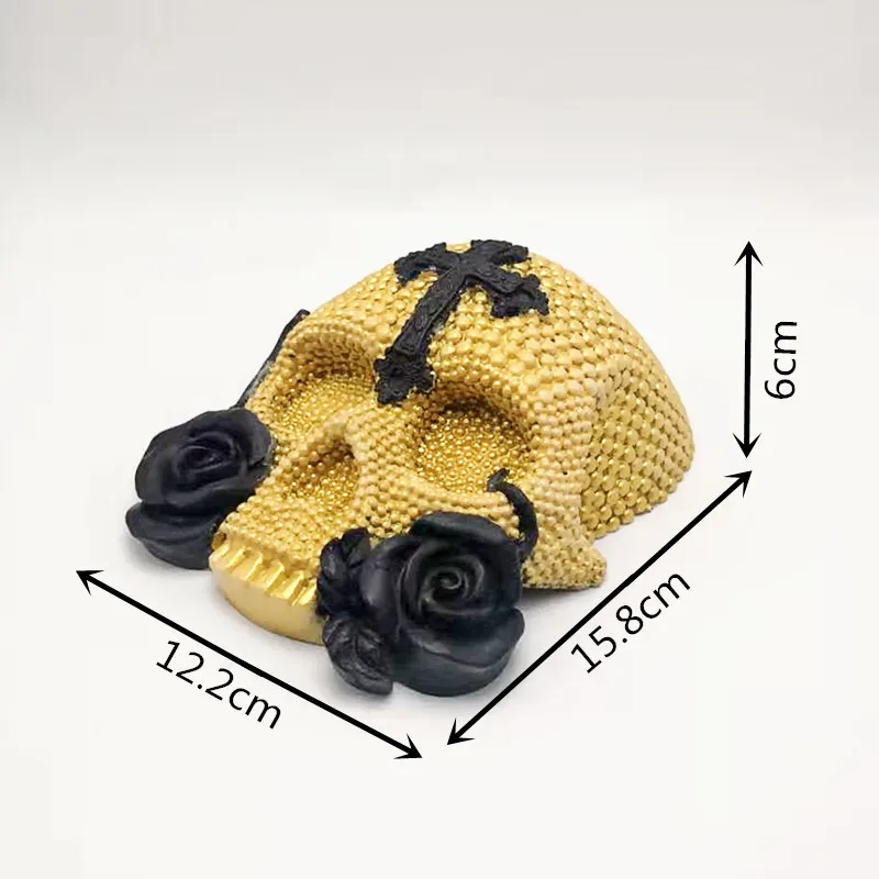 3D Алмазный Череп Силиконовая форма «Роза» diy Изготовление гипсокартона модель интерьера инструмент для украшения шоколадного торта