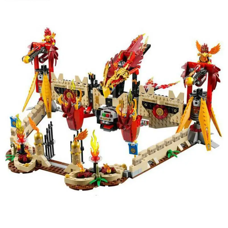 

1300pcs Legoinglys ninjago templo Flying Phoenix Fighter Fire Temple Base Toys For Kids Model Building Blocks Bricks movie 70146