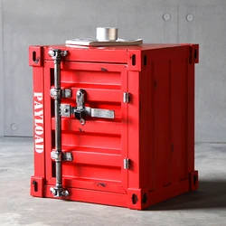 K STAR mesita de noche para sofá, mueble de Metal de hojalata, con temática Retro, almacenamiento creativo para el hogar y la Oficina