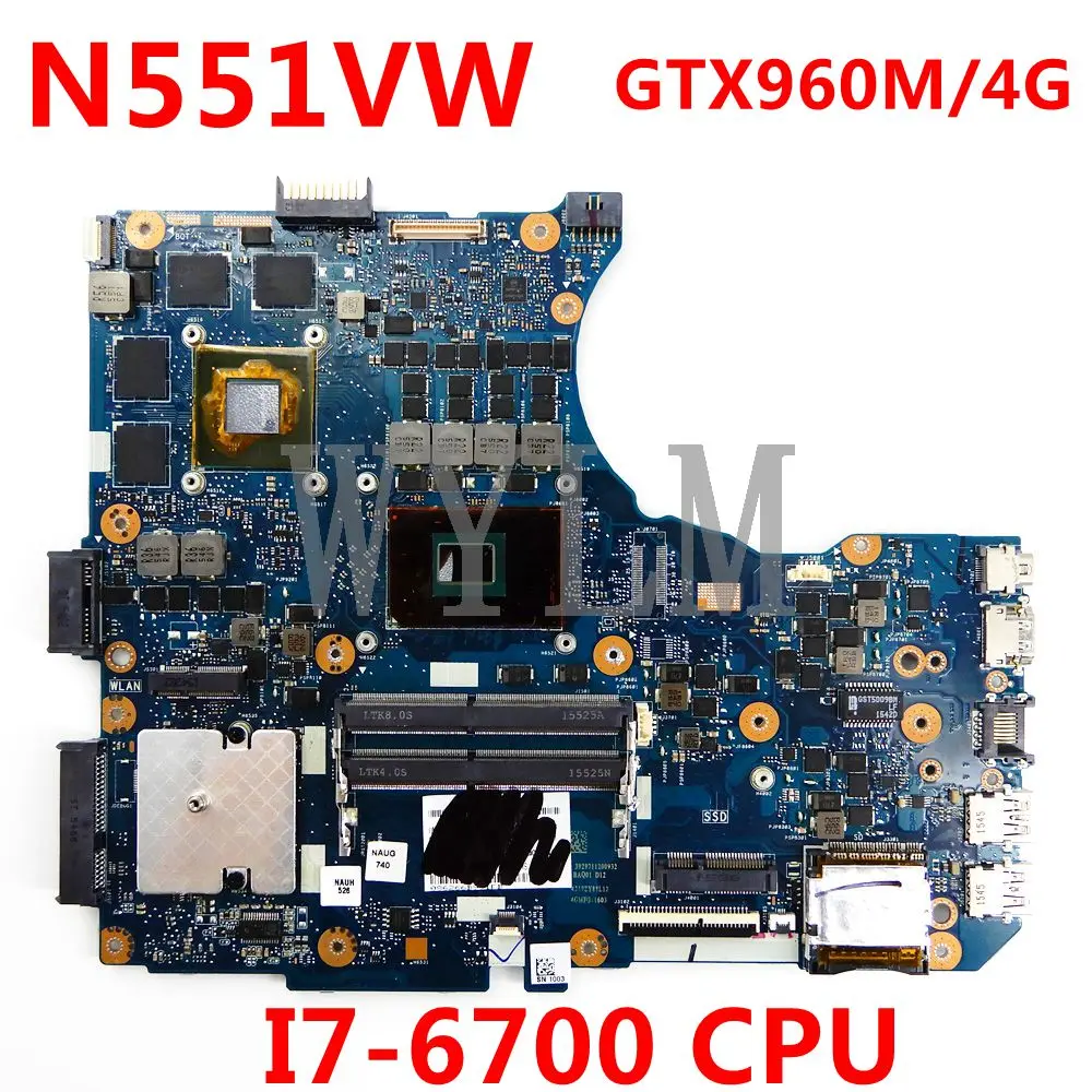 N551VW I7-6700CPU GTX960M/4G notebook motherboard For ASUS N551 N551V G551 G551V G551VW FX551V FX51VW Laptop mainboard | Компьютеры и