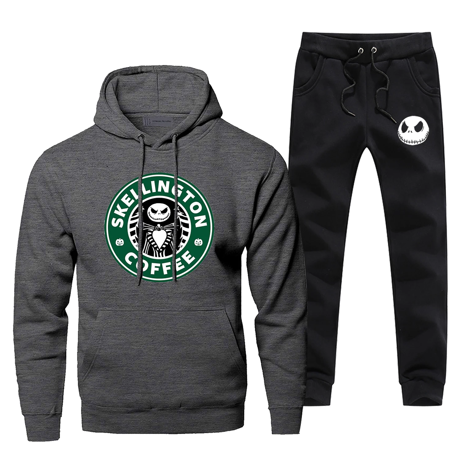 Спортивная одежда Skellington Jack coffee, повседневный брендовый мужской спортивный костюм, модные мужские флисовые тренировочные штаны для фитнеса