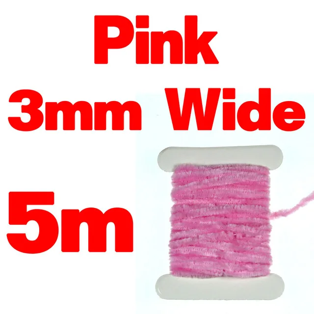 Pink 3mmX5m Wifreo 2 мм 3 мм завязывание мушек синель для шерстяных червей пиявки Стример Летать завязывание материал тела цвет красный черный оливковый желтый - Цвет: Pink 3mmX5m