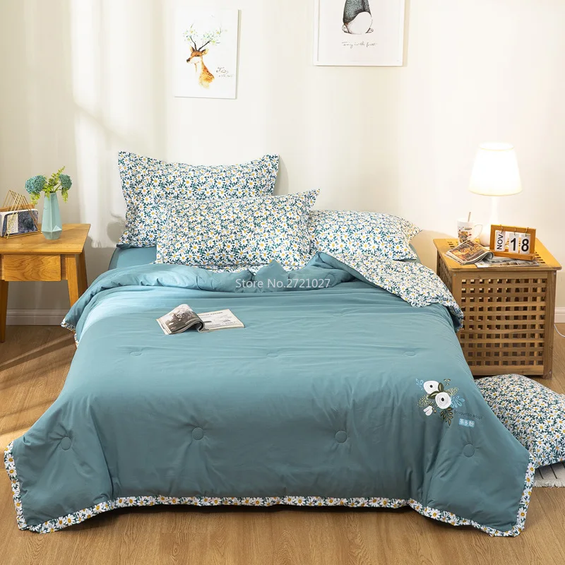

Cool Summer Quilt Summer Quilt Small Fresh Floral Pattern Printing Air-conditioning Quilt In Dormitory Room