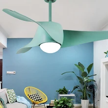52 inch Ceiling Fans 3 Blades wooden American retro remote fan creative wood Curved surface 220v bedroom living room lighting