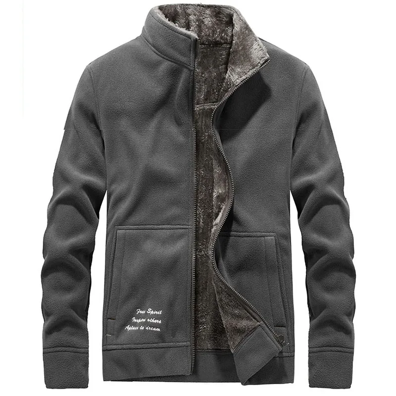Мужская Уличная зимняя Флисовая теплая куртка ветрозащитная утепленная