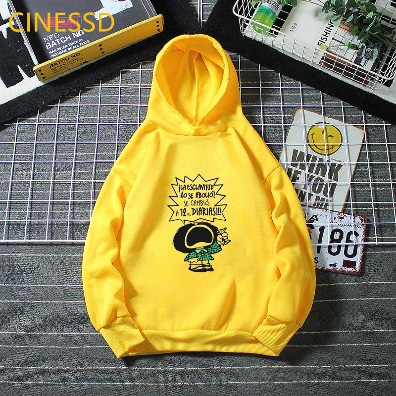 Mafalda Hoodie Children Harajuku Cute Funny Sweatshirt Winter 2020 Fashion Girls Clothes Unisex Tops Kids Teen Streetwear Fleece