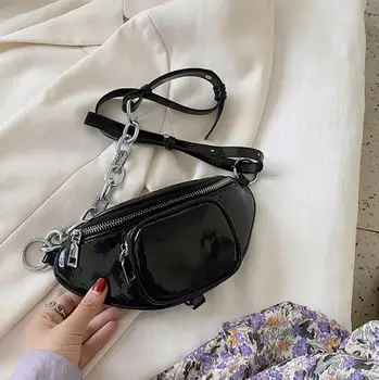

Summer 2020 New Fashion Korean Style Chain Shoulder Bag Fashion Simple Messenger Bag Female Solid Color Running Bag