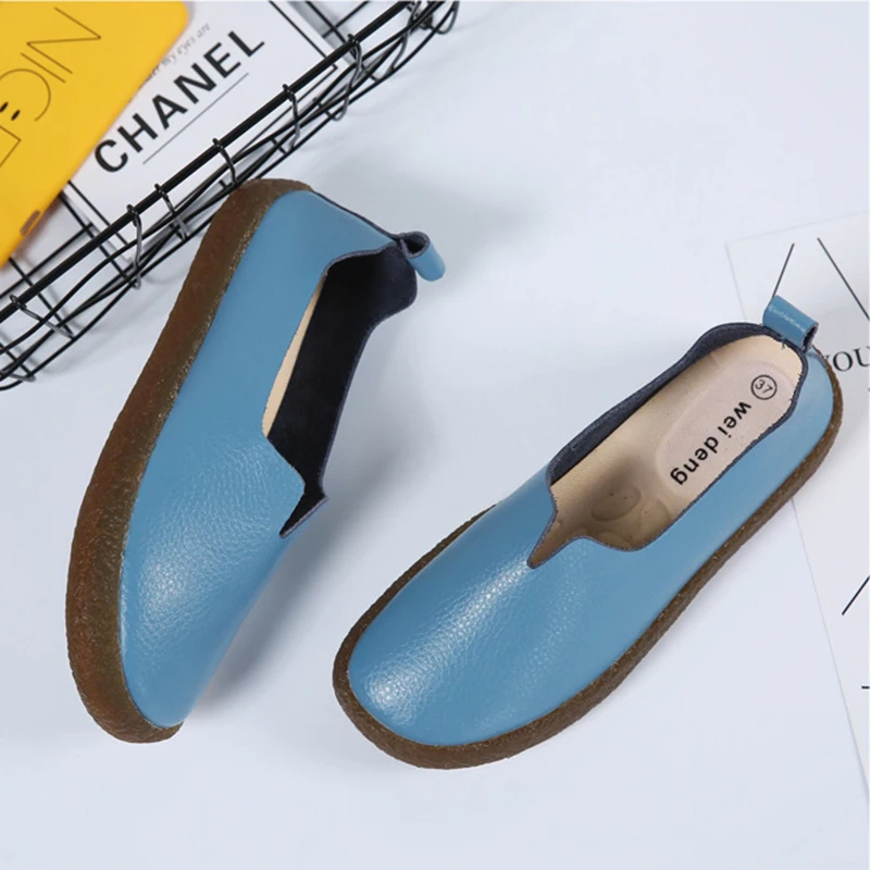 Spring PU Leather Women Flat Shoes 2020 Casual Shallow Sewing Solid Color Women Loafers Summer Beach Women Shoes Flats VT663 (15)