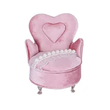 Розовый стул коробка для ювелирных изделий в форме браслета Кольцо Дисплей Органайзер чехол(3,9x3,9x5,51 дюймов