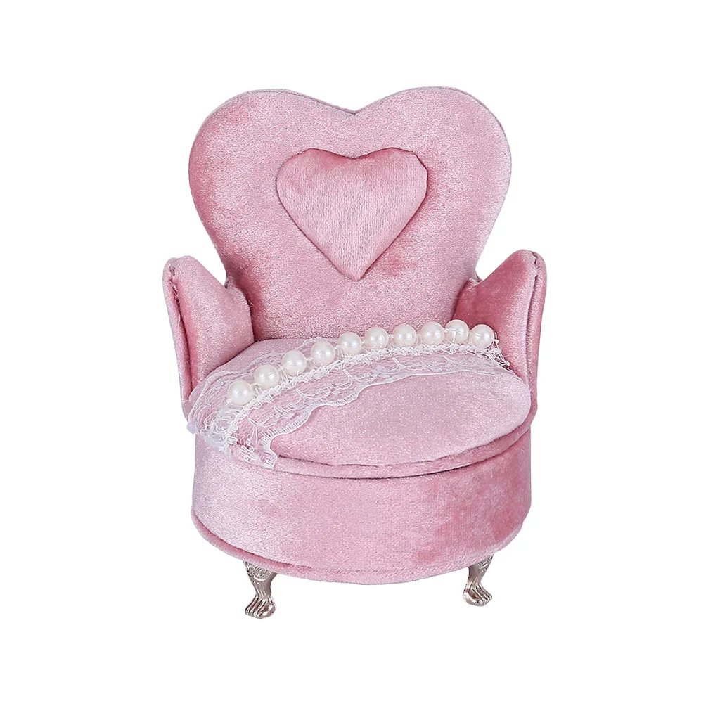 

Pink Chair Shape Jewelry Box Bracelet Ring Display Organizer Case(3.9 x 3.9 x 5.51 inch)