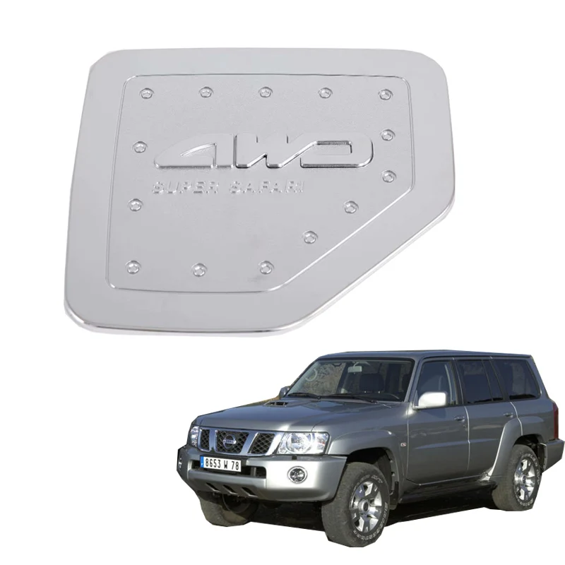 Car Chrome Oil Tank Cover Protector For Nissan Patrol Y61 Accessories 2005-2012